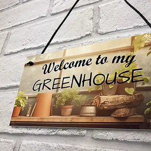 Red Ocean Novelty Greenhouse Sign Garden Sign Summerhouse Shed Sign Home Decor Gift Gardening Gift