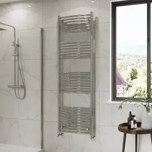 Right Radiators 1800x600 mm Curved Heated Towel Rail Radiator Bathroom Ladder Warmer Chrome