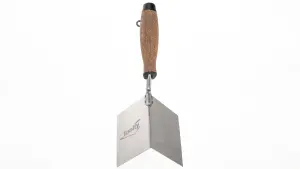 Toolty Corner Lining External Angled Trowel with Cork Handle 120x75mm Stainless Steel for Plastering Finishing DIY