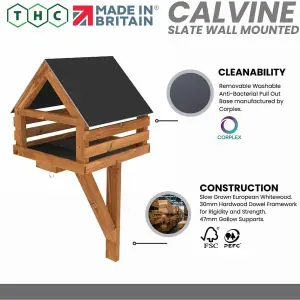 Calvine Wall-Mounted Bird Table with Slate Effect Roof