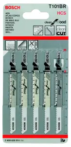 Bosch Jigsaw blade T101BR (L)74mm, Pack of 5