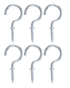 Zinc-plated Large Cup hook (L)46mm, Pack of 6