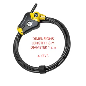 Master Lock Python Braided steel Cable lock (L)1.8m (Dia)10mm