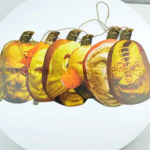 12ft Spooky Pumpkin Face Banner Garland - Halloween Bunting Themed Party Decor