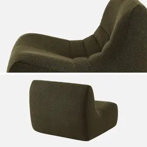 sweeek. Pair of 1-seater armchairs in boucle fabric Sokol duo Khaki 91x105x72 cm