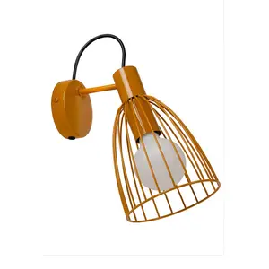 Lucide Macarons Retro Wall Light - 1xE27 - Ocher Yellow