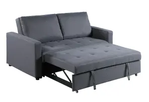 Stylish and Comfortable 2 Seater Fabric Sofa Bed, Modern Style, Living Room Furniture - Grey