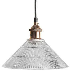 Beliani Retro Glass Pendant Lamp CURONE