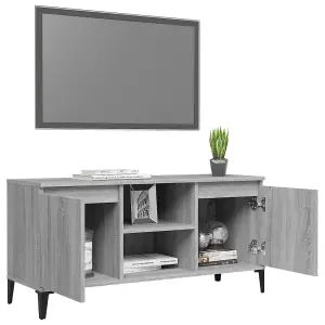 Berkfield TV Cabinet with Metal Legs Grey Sonoma 103.5x35x50 cm