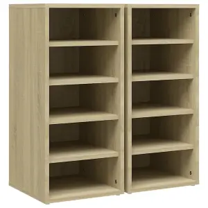 Berkfield Shoe Cabinets 2 pcs Sonoma Oak 31.5x35x70 cm Engineered Wood