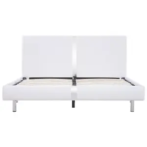 Berkfield Bed Frame White Faux Leather 135x190 cm 4FT6 Double