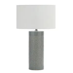 Inlight Dactyl Embossed Cylinder Grey Table light