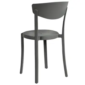 Set of 4 Garden Chairs VIESTE Dark Grey