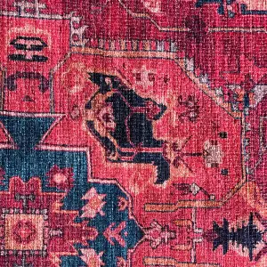 Persian Chenille Red Traditional Medium Rug, (L)170cm x (W)120cm