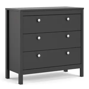 Madrid Chest 3 drawers in Matt Black