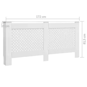 Berkfield Radiator Cover White 172x19x81.5 cm MDF