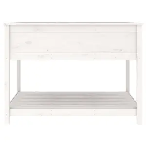 Berkfield Planter with Shelf White 111.5x111.5x81 cm Solid Wood Pine