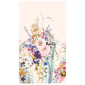 Cottage Bouquet 3 lane Repeatable Wallpaper Mural, Pink