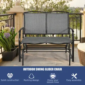 Costway 2-Person Patio Swing Glider Bench Outdoor Glider Loveseat Heavy-Duty Steel Frame