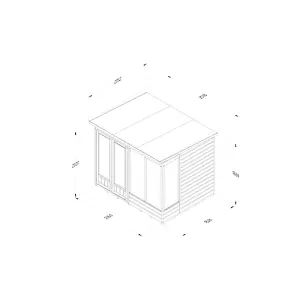 Beckwood Pent Summerhouse 8x6 - Double Door - 4 Windows