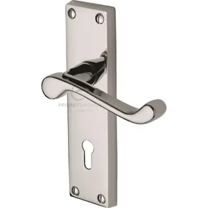 Project Hardware Door Handle Lever Lock Malvern Design (Set of 2) Polished Brass