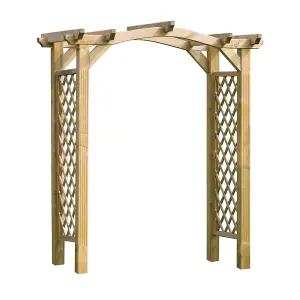 Zest Venus Wooden Garden Arch Pergola Plant Support Trellis FSC Wood