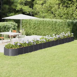 Berkfield Garden Planter Powder-coated Steel 620x80x36 cm Anthracite