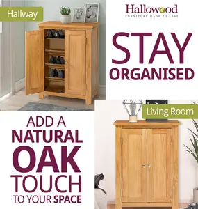 Hallowood Furniture Waverly Oak Shoe Storage Cabinet