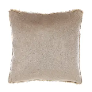 Set of 2 Cushions HORDEUM Faux Fur 45 x 45 cm Solid Light Brown