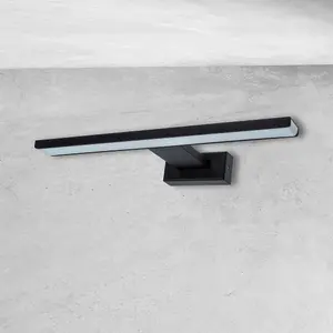 Milagro Shine Black LED 7W Wall Lamp Stylish Matt Black Light With IP44 Rating Perfect For Mounting Above A Bathroom Mirror