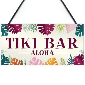 Tiki Bar Aloha Hanging Garden Sign Home Bar Plaque Gift Friendship Gift