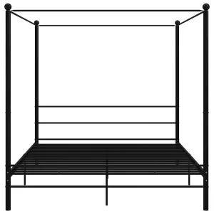 Berkfield Canopy Bed Frame Black Metal 180x200 cm 6FT Super King