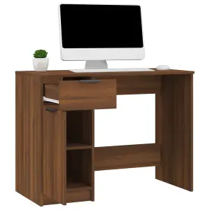 Berkfield Desk Brown Oak 100x50x75 cm Engineered Wood