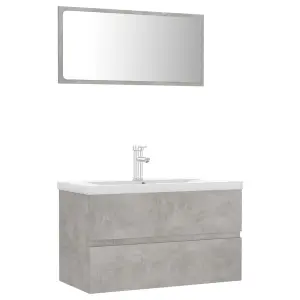 Berkfield Bathroom Furniture Set Concrete Grey Engineered Wood