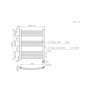 Right Radiators Prefilled Thermostatic Electric Heated Towel Rail Curved Ladder Warmer Rads - Chrome 600x500 mm