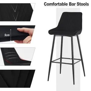 Ahrent 29.5cm Bar Stool (Set of 2) Black