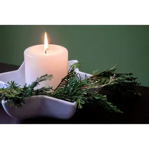 Pillar Candles, Pack of 8, Unscented, Long Burning Time, 10 x 5 cm / 4 x 2 in (White, Matt)