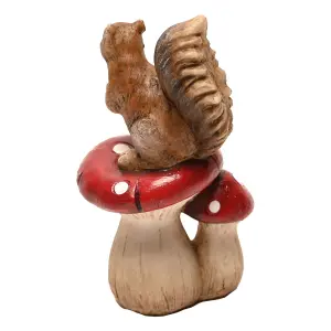 Country Living Squirrel Standing on Mushrooms Ornament