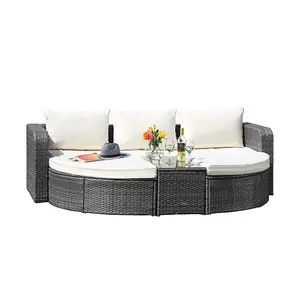 Outdoor Rattan Garden Furniture Set Firenze 5pc Patio Sofa Chair Table Set (Firenze Rattan Daybed)