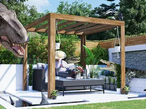 Dunster House Wooden Pergola Kit 2.5m x 2.5m Garden Plant Frame Patio Pressure Treated Terracube