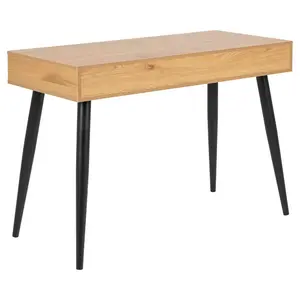 Casson Metal Base Writing Desk Oak/Black