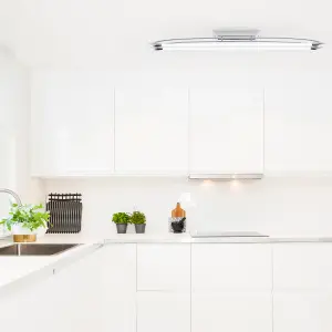 Anson Lighting Atheron Chrome with Opal Glass Contemporary LED 2 Light Flush Light