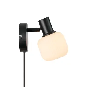 Nordlux Milford Mini Indoor Bedroom Living Dining Hallway Wall Light In Black (Height) 16.5cm