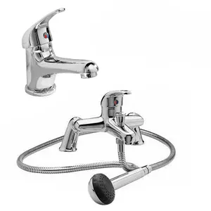 Nes Home Modern Bathroom Basin Mono Tap & Bath Shower Mixer Taps Set Faucet