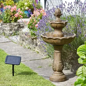 Smart Garden Solar Kingsbury 3 Tier Garden Water Feature Fountain Bird Bath