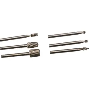 Micro HSS Burr Set For Rotary Tools with 3.17mm Chuck Engraving Polishing 6pc