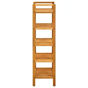 Shoe Rack with 5 Shelves 50x27x100 cm Solid Oak Wood