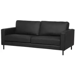 Leather Living Room Set Black SAVALEN