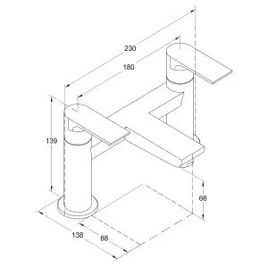 GoodHome Osani Manual Bath Filler Tap