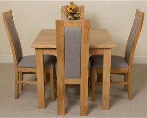 Oslo 90 x 90 cm Oak Small Dining Table and 4 Chairs Dining Set with Stanford Oak Chairs